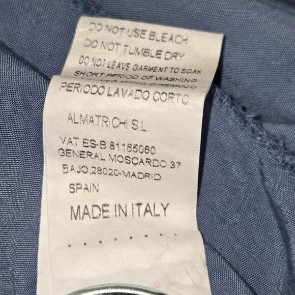 Y2K Almatrichi Blue Cold Shoulder Blouse Sequin Neckline Women’s Size S - Picture 5 of 13